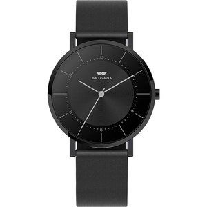 BRIGADA Men's Black Simple Business Casual Waterproof Quartz Wrist Watch